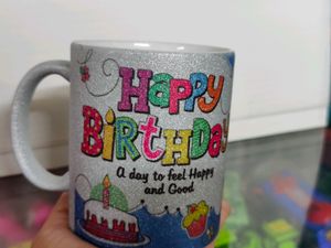 Glitter Ceramic Mugs For Happy birthday
