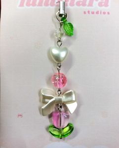 🩷🌷Pink Tulip Phone Charm with Heart &amp; Bow 🎀⭐