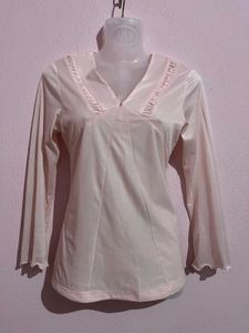 Elegant Peach V-Neck Top
