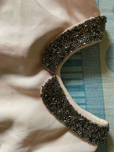 Peach Studded Collar Top