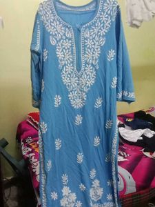 Blue Chikankari Kurta