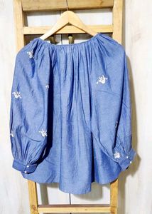Boho Embroidered Peasant Top size-44-46