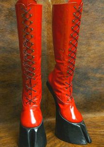 Red Hoof Heel Boots