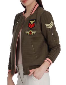 Zip Front Jacket With Applique - Vero Moda