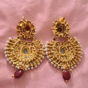 Pearl and Ruby Earrings