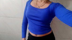 Blue Long Sleeve Top