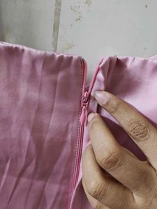 Cute baby pink silk Corset look top