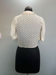 Eyelet Peter Pan Collar Crop Top