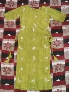 Green Embroidered Kurta for womens