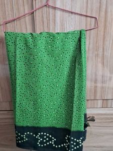 Green Bandhani Saree
