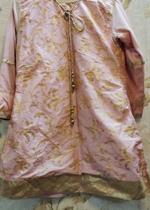 Pink Kurti with Embroidered Garara