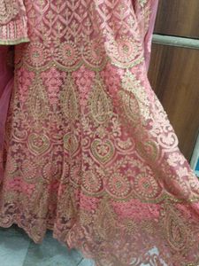 Embroidered Flared Frock With Garara And Dupatta