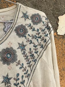 Vintage Flower Embroidered Shrug