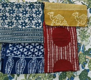 Red Floral Geometric Stole Assorted