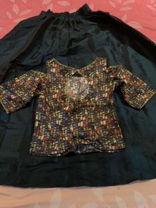 Ethnic Stylish Silk Skirt And Top