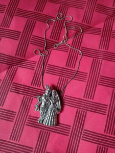 Radha Krishna ji Locket Silver Colour ( New)