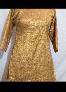 Beautiful A-line Sequence Frock &amp; Frill Plazo