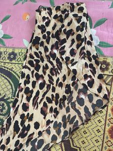 Leopard Print Wrap Skirt