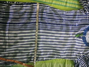 *Price Dropped*- -Blue White Long Silk Kurta