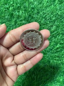 Swastik Coin With Ganeshji &amp; Laxmiji