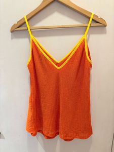 Beautiful Orange Top With Ruffle