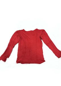 Red Full Sleeves Top For Girls