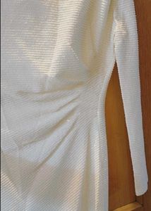 Full Sleeve Sequence White Dress