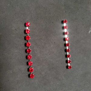 Red Gemstone Drop Earrings