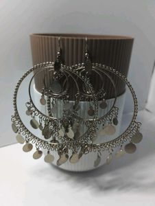 Statement Silver Hoop Earrings