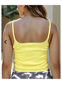 Shein Crop Length Spaghetti Strap Textured Fitted