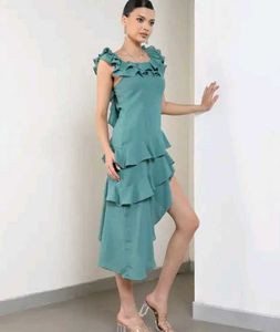 Ruffled Tiered Midi Dress