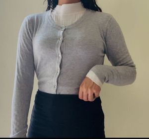 Grey Cardigan Sweater