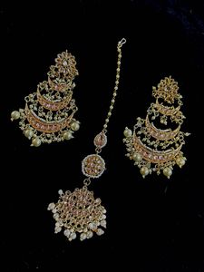 Chandbali Earrings And Mangtika New