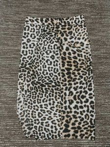 Leopard Print Side Slit Skirt