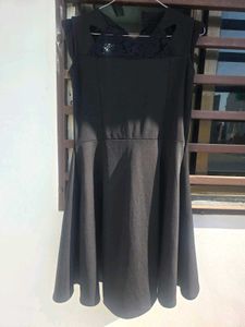 Elegant Black Fit &amp; Flare Dress