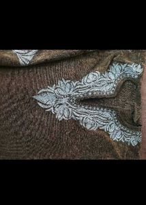 Brown Embroidered Kurta