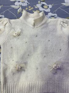 Ivory Embellished Turtleneck Sweater