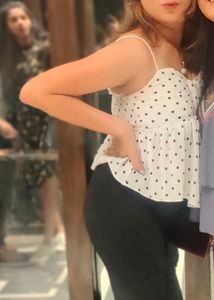 Dotted peplum top Black And White