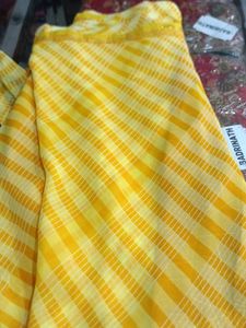 Yellow Striped Saree