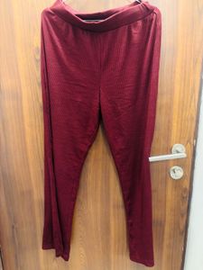 Burgundy Ribbed Coord Set