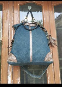 Denim & Leather Handbag