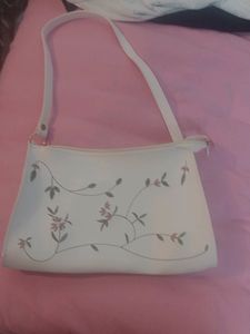 White Embroidered Sling Bags