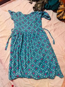 Blue Printed Dress
