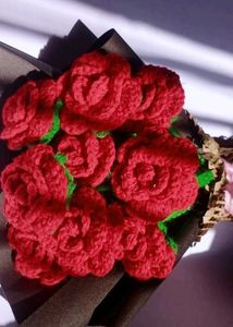 10 PS Crochet Rose Bouquet 🌹💐