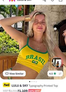 Brazil Graphic Cami Crop Top