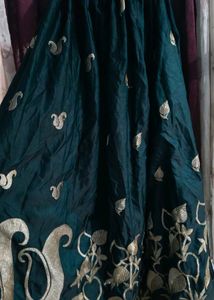 Green Embroidered Ethnic Lehnga