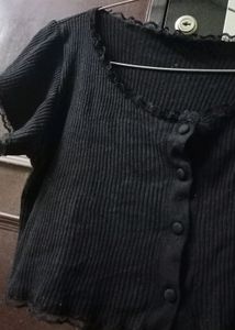 Cute Short Black Top