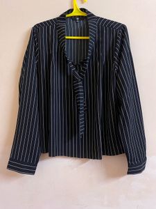 Striped Tie Neck Top