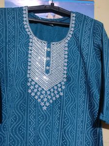 Elegant Teal Embroidered Kurta