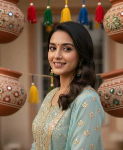 Ethnic Green Butterfly Jhumka Earrings